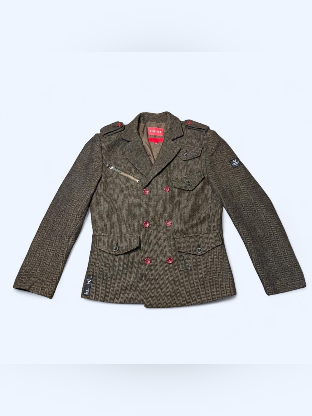 Grunge Brown Military Coat Jacket by Firetrap! - Picture 1 of 5